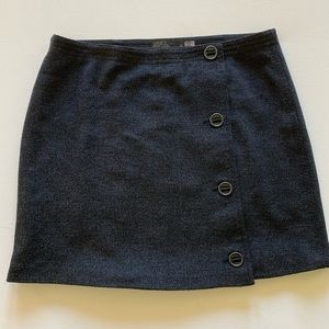 PrAna charcoal wool blend Button Wrap skirt size 4